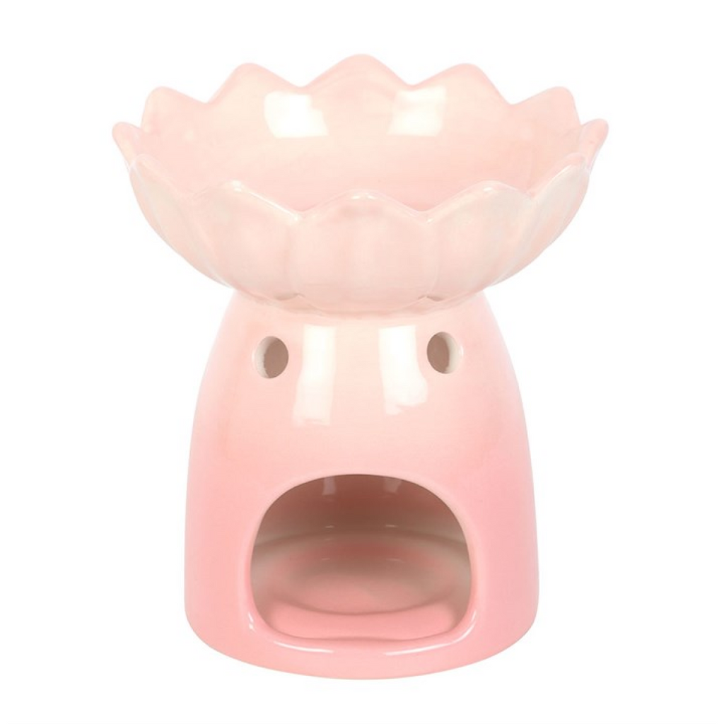 Pink Water Lily Ceramic Oil Burner and Wax Warmer (12/24)