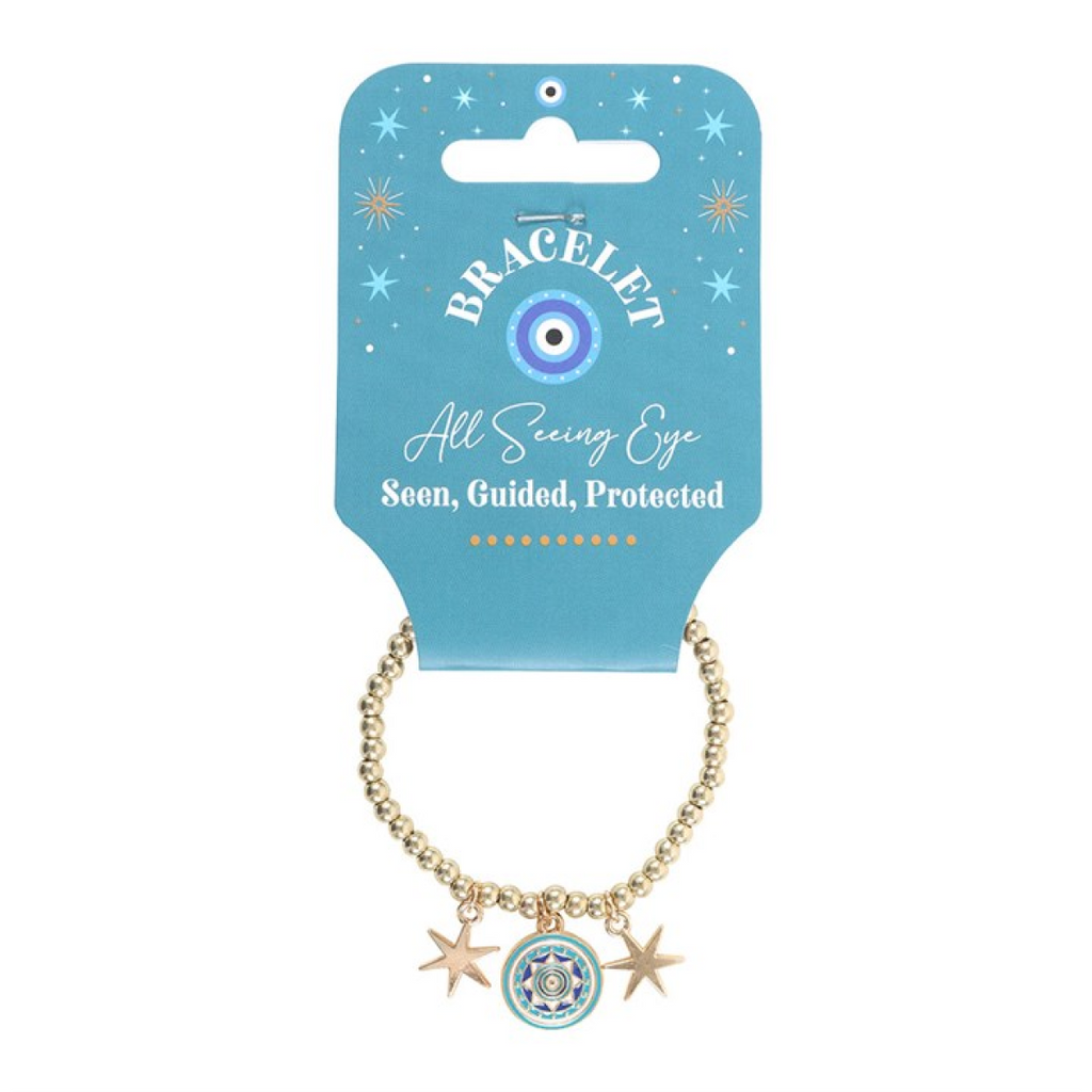 All Seeing Eye Beaded Charm Bracelet