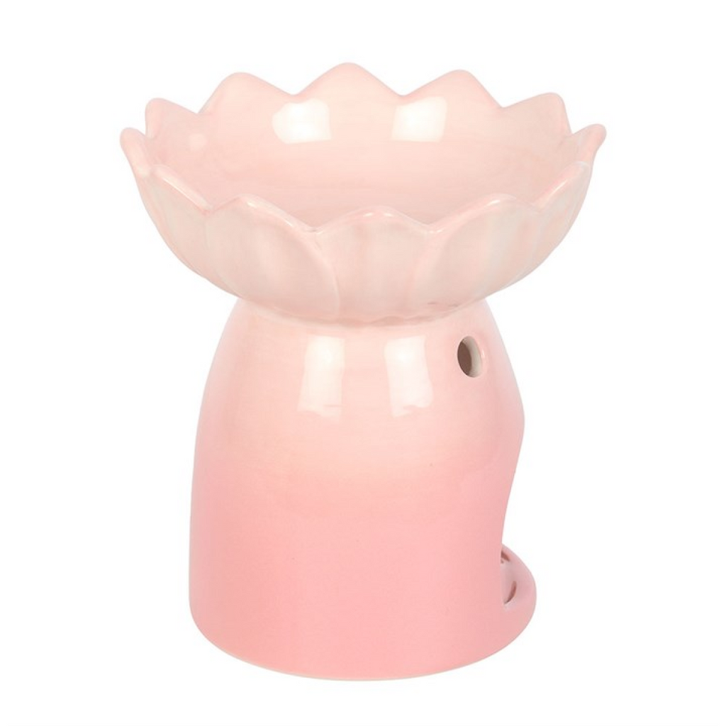 Pink Water Lily Ceramic Oil Burner and Wax Warmer (12/24)