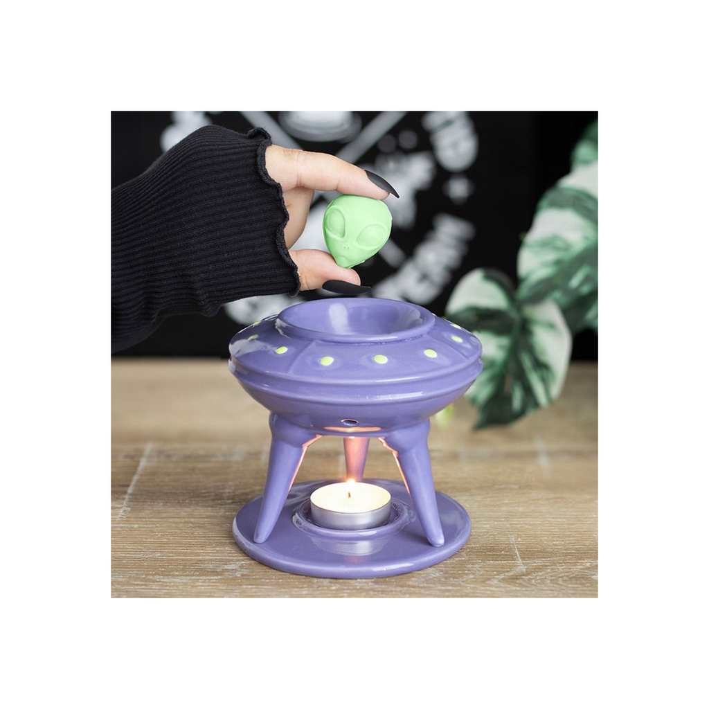 UFO Wax Burner with Lime Alien Wax Melt