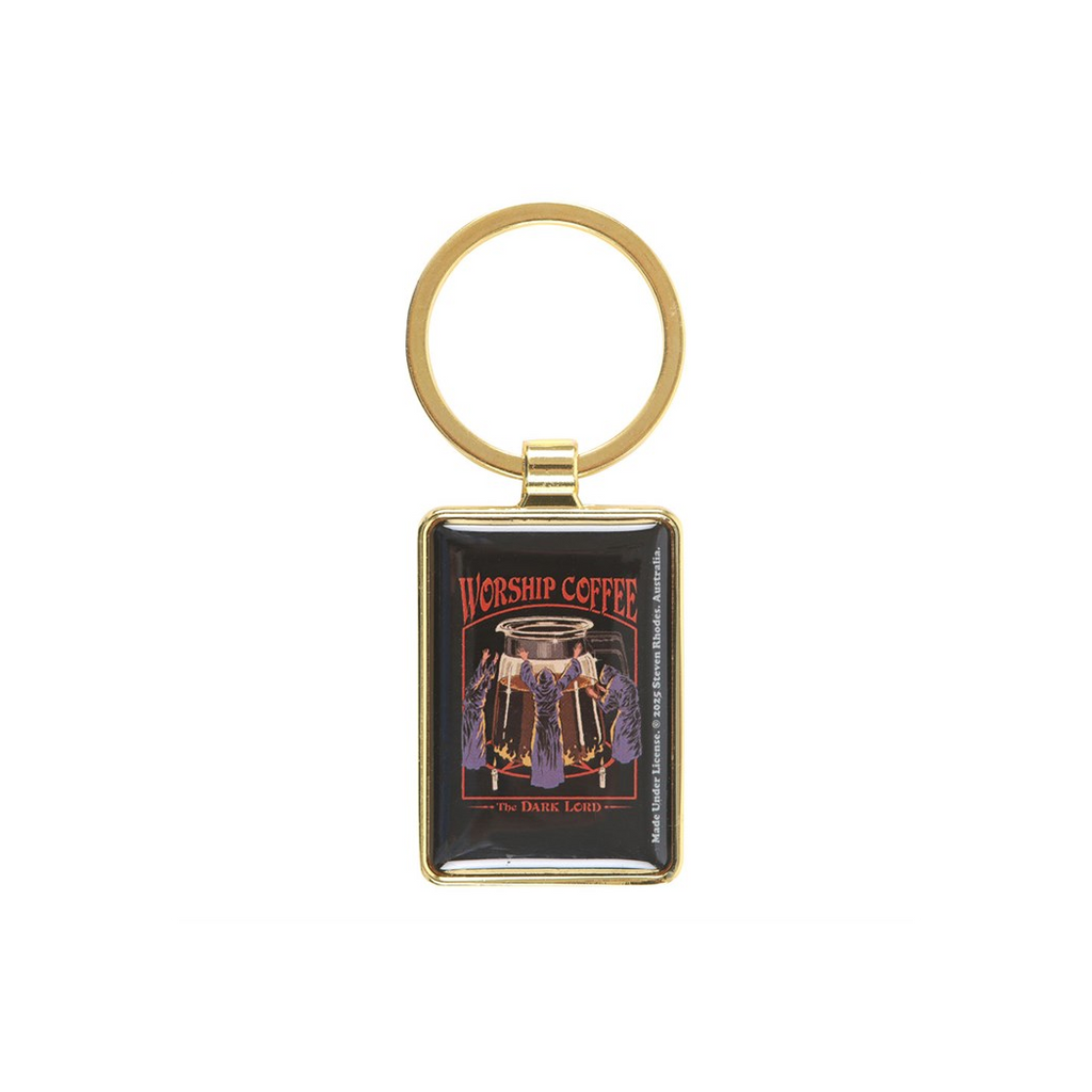 Worship Coffee Keyring by Steven Rhodes