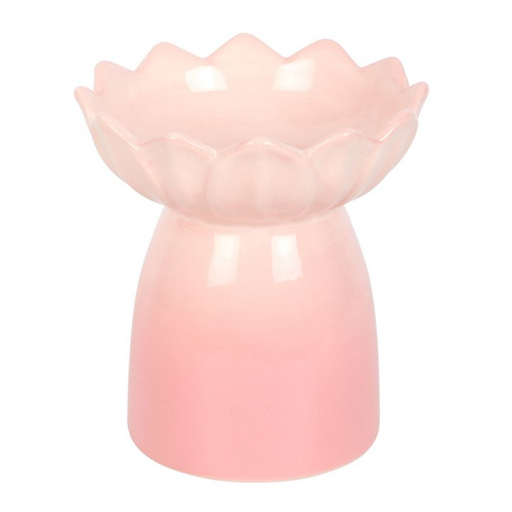 Pink Water Lily Ceramic Oil Burner and Wax Warmer (12/24)
