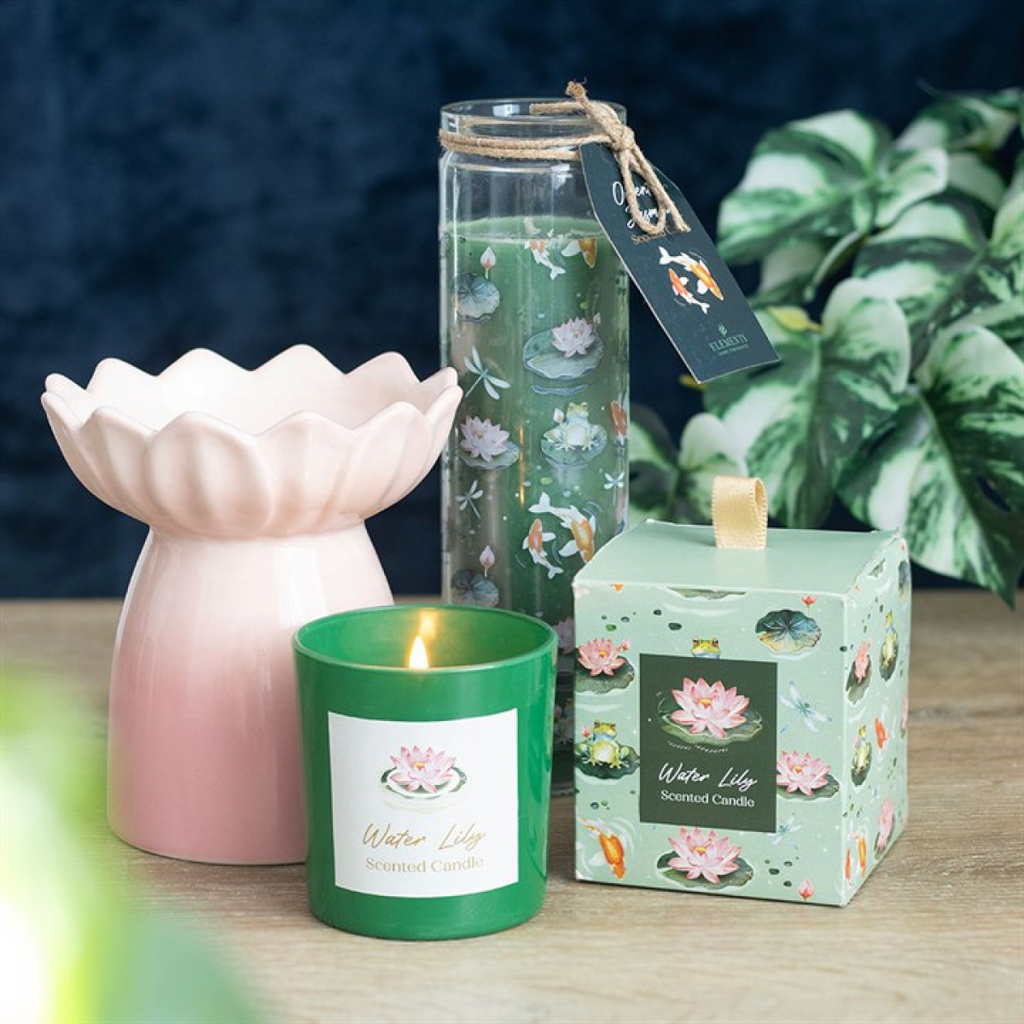 Pink Water Lily Ceramic Oil Burner and Wax Warmer (12/24)